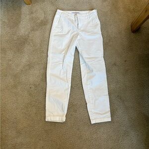 White linen khaki pants
